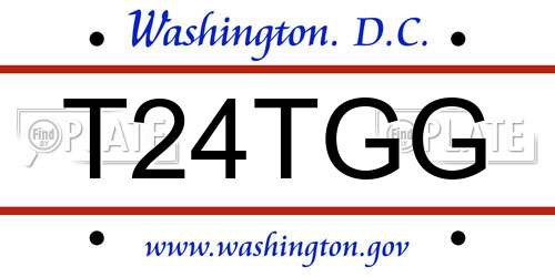 T24TGG District Of Columbia License Plate