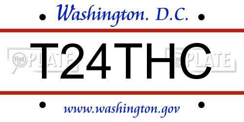 T24THC District Of Columbia License Plate