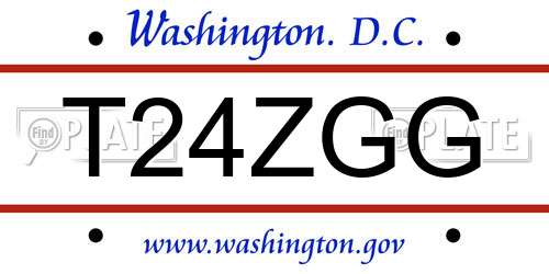 T24ZGG District Of Columbia License Plate