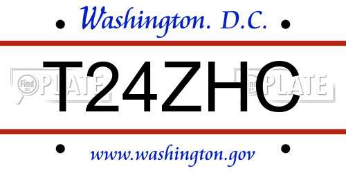 T24ZHC District Of Columbia License Plate