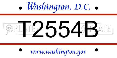 T2554B District Of Columbia License Plate