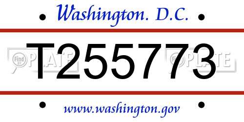 T255773 District Of Columbia License Plate