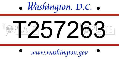 T257263 District Of Columbia License Plate