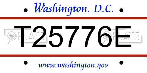T25776E District Of Columbia License Plate