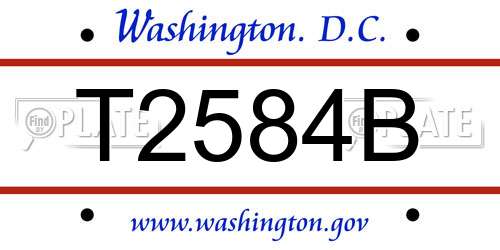 T2584B District Of Columbia License Plate