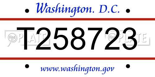T258723 District Of Columbia License Plate