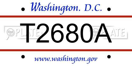 T2680A District Of Columbia License Plate