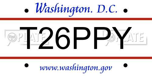 T26PPY District Of Columbia License Plate