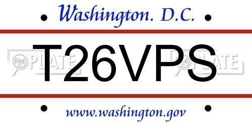 T26VPS District Of Columbia License Plate