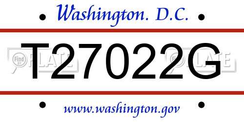 T27022G District Of Columbia License Plate