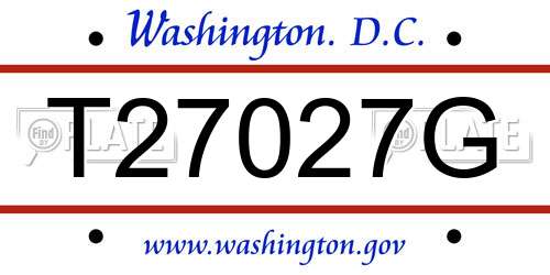 T27027G District Of Columbia License Plate