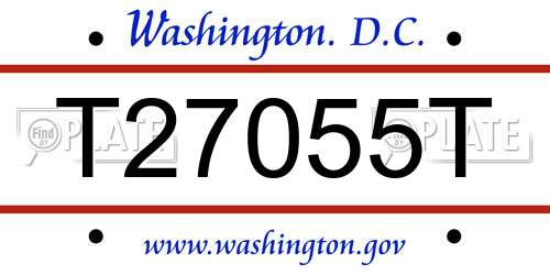 T27055T District Of Columbia License Plate