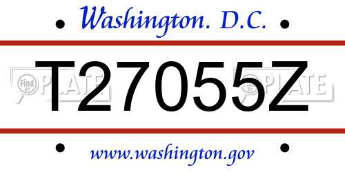 T27055Z District Of Columbia License Plate
