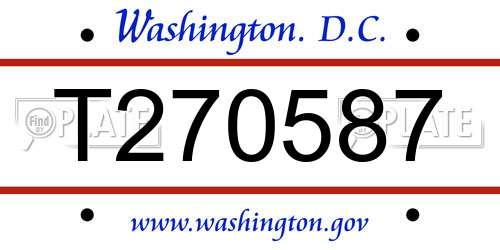 T270587 District Of Columbia License Plate
