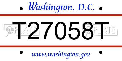 T27058T District Of Columbia License Plate