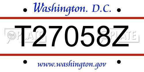 T27058Z District Of Columbia License Plate