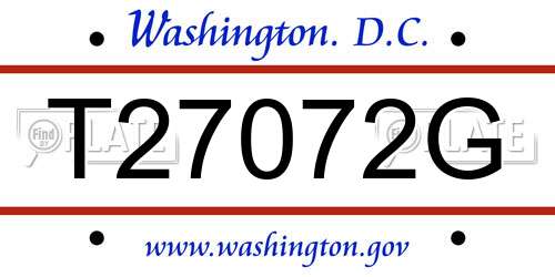 T27072G District Of Columbia License Plate