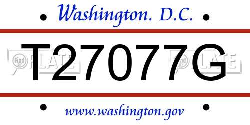 T27077G District Of Columbia License Plate