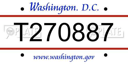 T270887 District Of Columbia License Plate