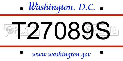 T27089S District Of Columbia License Plate