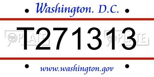 T271313 District Of Columbia License Plate