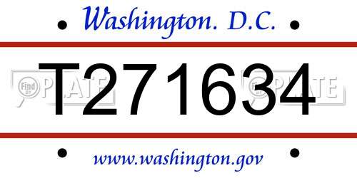 T271634 District Of Columbia License Plate
