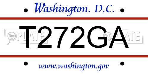 T272GA District Of Columbia License Plate