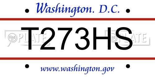 T273HS District Of Columbia License Plate