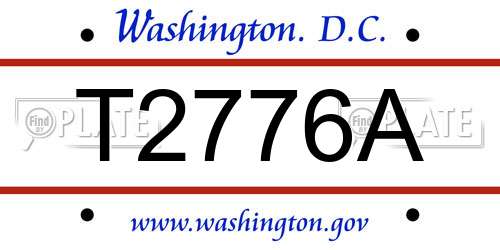 T2776A District Of Columbia License Plate