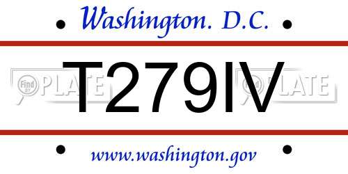 T279IV District Of Columbia License Plate