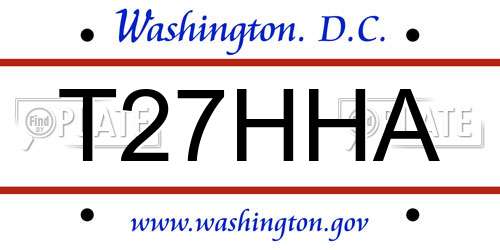 T27HHA District Of Columbia License Plate