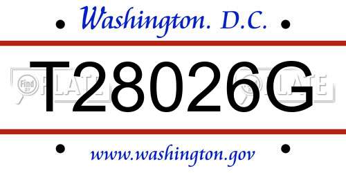 T28026G District Of Columbia License Plate