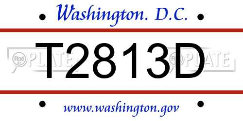 T2813D District Of Columbia License Plate