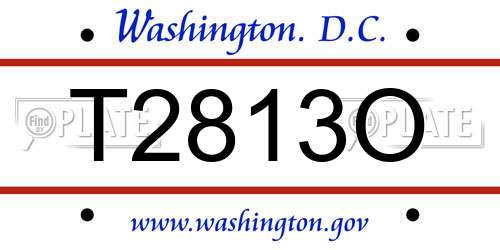 T2813O District Of Columbia License Plate