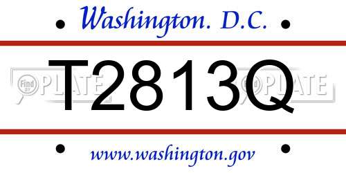 T2813Q District Of Columbia License Plate