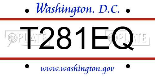 T281EQ District Of Columbia License Plate
