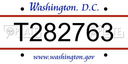 T282763 District Of Columbia License Plate