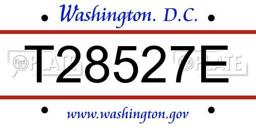 T28527E District Of Columbia License Plate