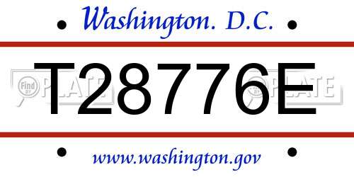 T28776E District Of Columbia License Plate