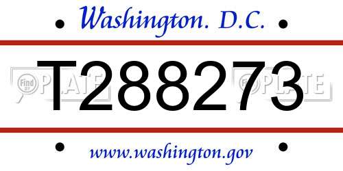 T288273 District Of Columbia License Plate