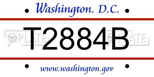 T2884B District Of Columbia License Plate