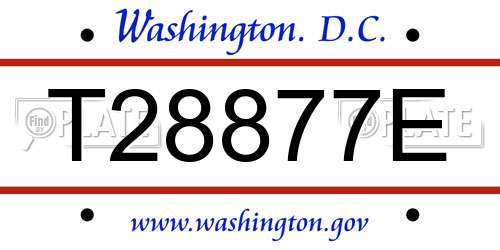 T28877E District Of Columbia License Plate