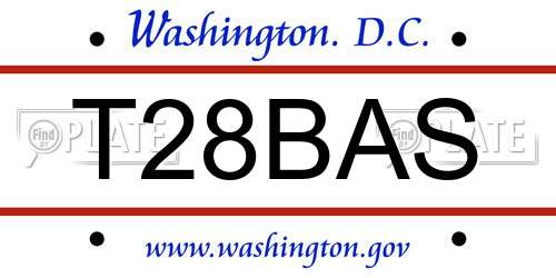 T28BAS District Of Columbia License Plate