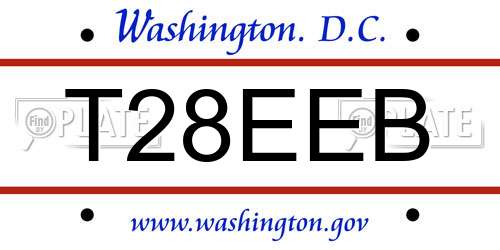 T28EEB District Of Columbia License Plate