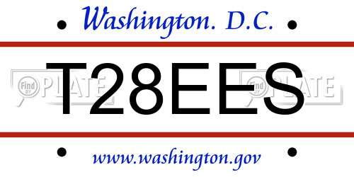 T28EES District Of Columbia License Plate