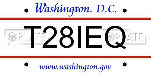 T28IEQ District Of Columbia License Plate