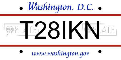 T28IKN District Of Columbia License Plate