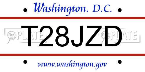 T28JZD District Of Columbia License Plate
