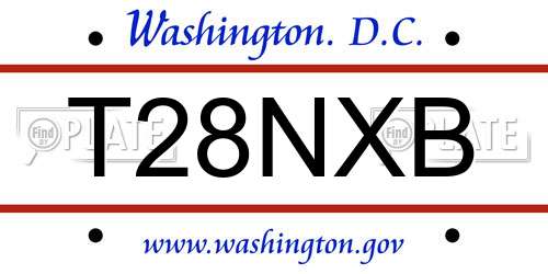 T28NXB District Of Columbia License Plate