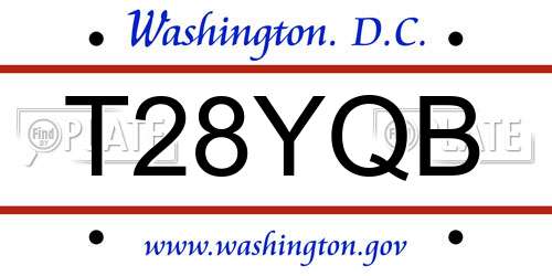 T28YQB District Of Columbia License Plate